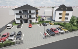Novostavba. Byt č.4, dispozice 2+kk, komora, terasa, parkovací stání