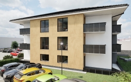 Novostavba. Byt č.6, dispozice 1+kk, komora, balkon, parkovací stání