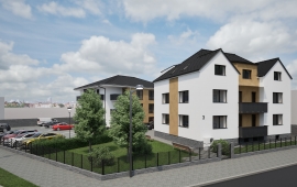 Novostavba. Byt č.12, dispozice 1+kk, komora, balkon, parkovací stání