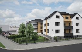 Novostavba. Byt č.17, dispozice 1+kk, komora, balkon, parkovací stání